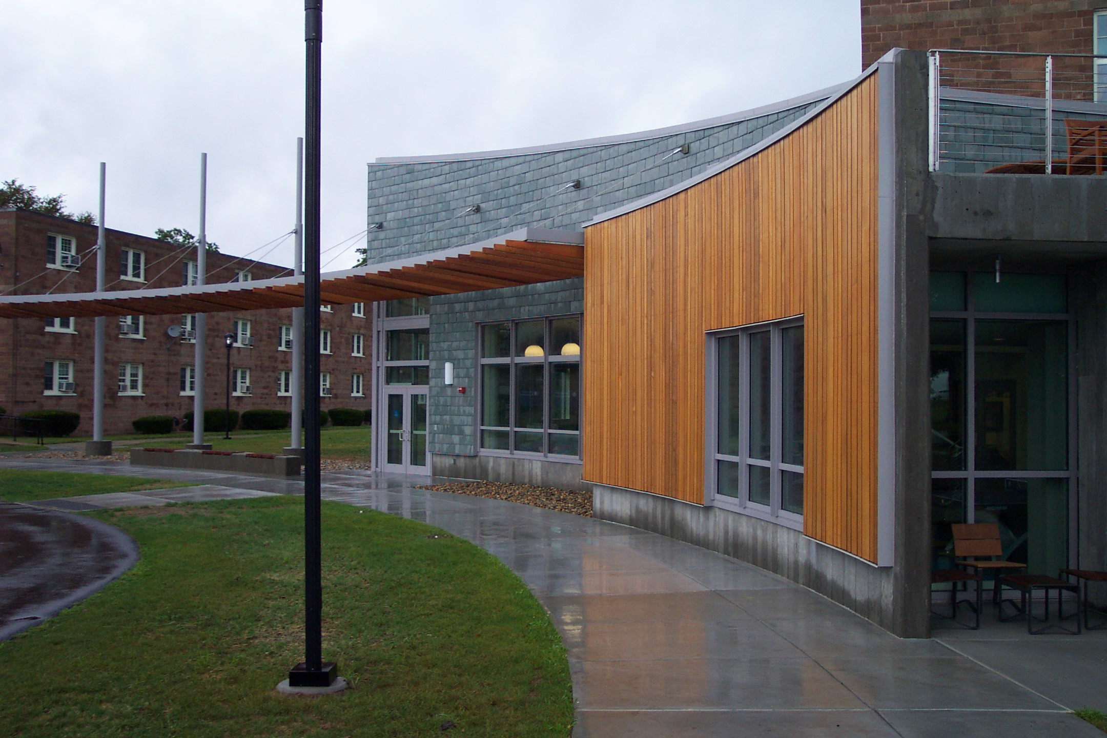 An exterior view of the Avery Point Student Center